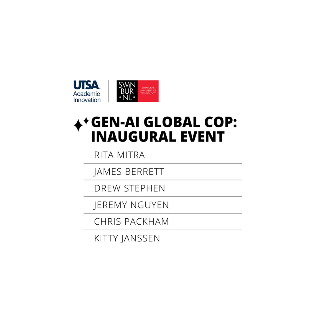 Gen-AI Global COP: Inaugural Event